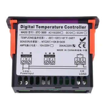 STC-3000 110V-220V Dotykový Digitálny Regulátor Teploty Termostat S Snímača(30A)
