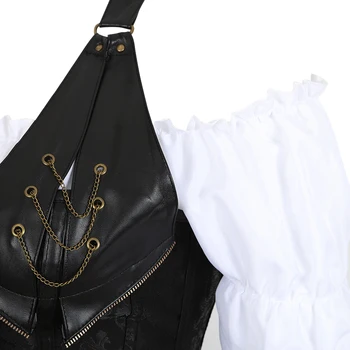 Steampunk Korzet, Šaty Halloween Kostým Ženy Pirát, Blúzky, Gotický Korzet Steampunk Oblečenie Čierny Korzet Plus Veľkosť 3ks