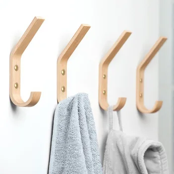 Steny drevené tvorivé kabát háčik moderný minimalistický dub kabát hák hák montáž izba háčik 4pcs