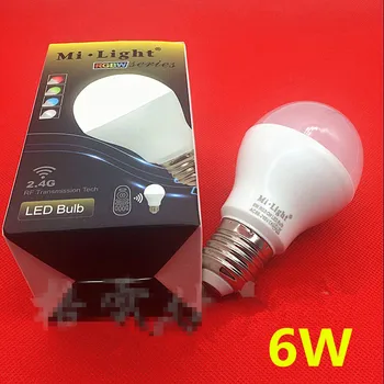 Stmievateľné Milight Led Lampa 2.4 G Wifi Radič GU10 E27 4W 6W 9W Led Žiarovky MiLight Lampada RGBW Led RGBWW/Štyri Zóny Diaľkové