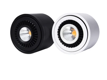 Stmievateľné Povrchovú montáž COB LED Downlight 360 Stupňové Otáčanie LED Reflektor, 5W 7W 9W 12W 15W 18W AC85-265V LED Stropné svietidlo