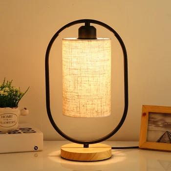 Stolná Lampa Spálňa, Nočné Svetlá Tvorivé Čínsky Retro textílie umenie Dreva Stmievanie Stolná Lampa Výzdoba Domov Tabuľka Osvetlenie zariadenie