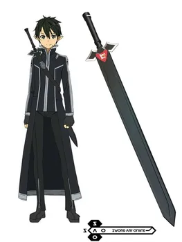 Strana Halloween Jednotné Vyhovuje Anime Sword Art Online ⅱ Kirito ALO Čierny dlhý meč Anime Cosplay Drevené Zbrane