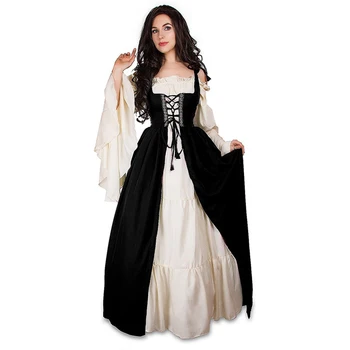 Stredoveké Šaty Cosplay Halloween Kostýmy pre Ženy Palác Karneval Party Zamaskovať Princezná Žena Vestido Šaty Plus Veľkosť Šľachtických