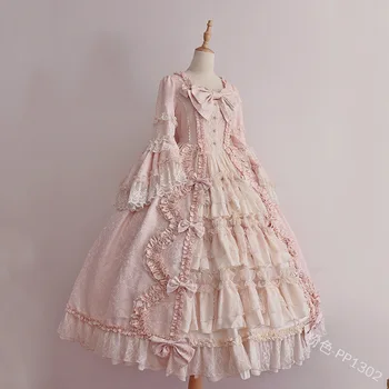 Stredoveký palác sladké lolita šaty vintage čipky bowknot veľké kyvadlo viktoriánskej šaty kawaii dievča gothic lolita op loli cosplay