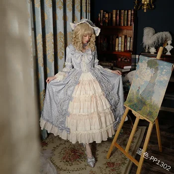 Stredoveký palác sladké lolita šaty vintage čipky bowknot veľké kyvadlo viktoriánskej šaty kawaii dievča gothic lolita op loli cosplay