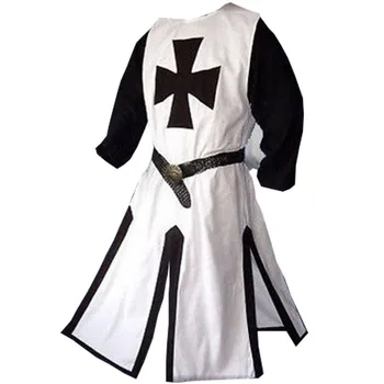 Stredovekých Bojovníkov Rytier Templar Crusader Kostým Pre Dospelých Mužov Šaty Tričko Hornej Kríž Tabard Surcoat Tunika Oblečenie Belted