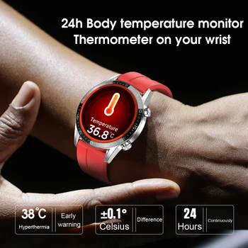 Strieborné Oceľové Smart Hodinky Mužov Teploty Tela Monitora IP68 EKG PPG BP Srdcovej frekvencie Fitness Tracker Nové T03 Šport Smartwatch Ženy