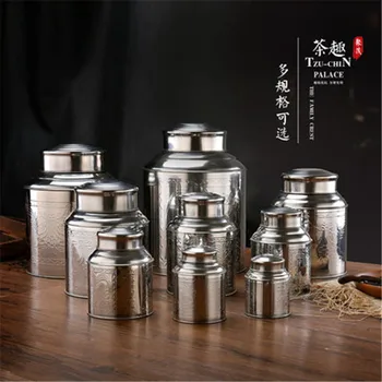 Striebro zlato čaj box pre zelený čaj zapečatené skladovanie mini čaj caddies box kávy kontajner orech kanister 1pc