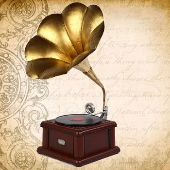 Strongwell Nostalgické Kovaného Železa Record Player Phonograph Model Domáce Dekorácie, Rekvizity Ploche Displeja Ozdoby Remeslá
