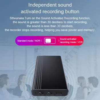 STTWUNAKE Hlasový záznamník 500 hodín hlasový záznam zvuku zvuk mini aktivovaný digitálny profesionálny micro flash drive magnetické