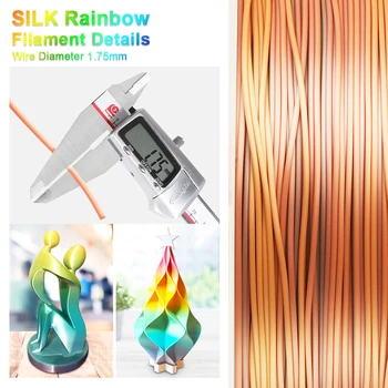 SUNLU Hodváb Rainbow Vlákna pre 3D Tlačiarne Wholasale cena 3D Tlač Materiálov s Vákuové balenie