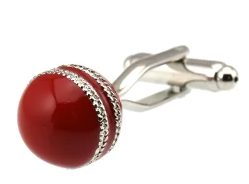 Sunnylink pánske manžetové Kriket Loptu Červená manžetové gombíky na košeľu M3792 14 mm