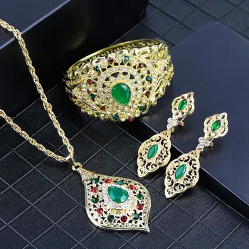 Sunspicems Módne Alžírskej Kvetinové Šperky Set pre Ženy, Zlatá Farba Svadobné Náušnice Náramok Náhrdelník Afrian Nevesta Príslušenstvo