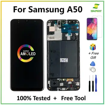 Super AMOLED Pre Samsung Galaxy A50 SM-A505FN/DS A505F/DS A505 LCD Displej Dotykový Displej Digitalizátorom. S Rámom Pre Samsung lcd A50