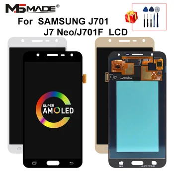 Super AMOLED Pre Samsung Galaxy J701 J7 Neo LCD Displej Dotykový Displej Digitalizátorom. Montáž Dielov Pre J701F J7 Nxt J701M J7 Core LCD