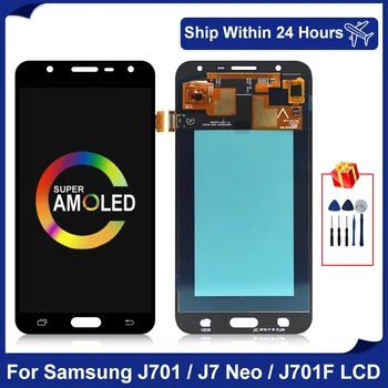 Super AMOLED Pre Samsung Galaxy J701 LCD Displej J7 Neo J701F Dotykový Displej Digitalizátorom. Pre J7 Nxt J7 Core J701M Náhradné Diely