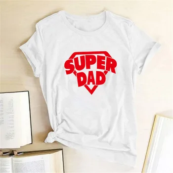 Super Otec Lettet Vytlačené Ženy/Muža, T Košele Deň otcov Tričko Krátky Rukáv Zábavné Papa Dady Darček Harajuku T-shirt, Shirt Homme
