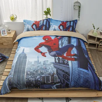 Superhrdina Boj Spiderman Perinu Nastaviť Zahustiť Posteľná Bielizeň 3D Znak obliečky na Vankúše Twin Plný Kráľovná Kráľ Chlapci Dospelých posteľná bielizeň