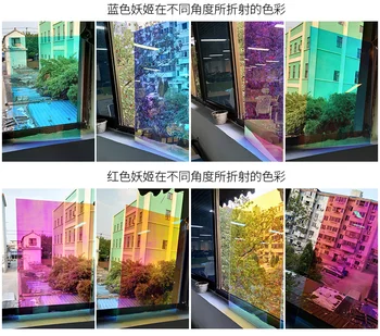 Suroviny Dichroickým farbu meniaci samolepiace rainbow pestré Farebné okno film 45 cm*600cm Za Roll