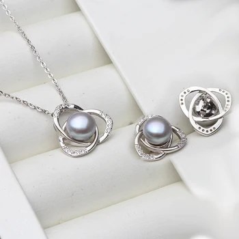 Svadobné Reálne Sladkovodné Perlový Náhrdelník Náušnice Nastaviť Ženy,Biela Čierna Prírodné Perlový Prívesok Náušnice Šperky Výročie Darček