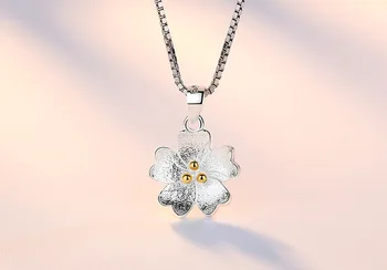 Svadobné Svadobné 925 Sterling Silver Čerešňový Kvet, Náušnice, Náhrdelníky Sady Šperkov pre Ženy, Dievčatá Strana Darčeky Pendientes