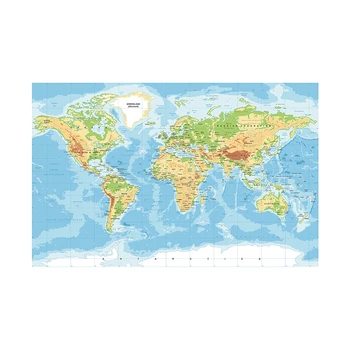 Svet Mapy Topografické Mapy Non-vôňa Non-tkané Plátno na Maľovanie na Stenu Umenie Obrázok, Plagát, Obývacia Izba Domova