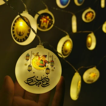 Svetelný Reťazec Ramadánu Eid Mubarak Dekorácie Pre Domov Al Adha Ramadánu Kareem Nočné Svetlo Islam Moslimská Strana Navrhne Eid Dekor