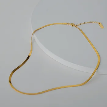 Svetlo Európskych a Amerických jednoduché nika dizajn strane S925 mincový striebro krátke hladké náhrdelník žien papier reťazec krku reťaz