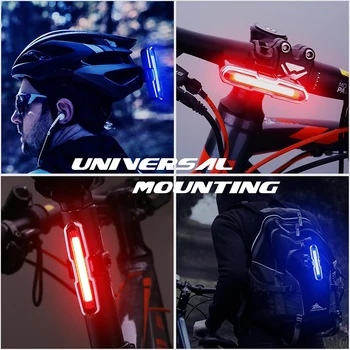 Svetlo na bicykel Vodotesné Zadné zadné Svetlo LED USB Nabíjateľné Horský Bicykel, jazda na Bicykli Svetlo Taillamp Funkcia Pamäte Bezpečnostné Upozornenie