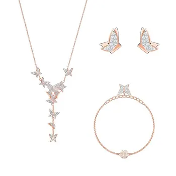 SWA1:1 Vysokej Kvality, Módnych Šperkov Kúzlo LILIA Farebný Motýľ Crystal Tvar Hmyzu Motýľ Žien Náhrdelník Pre Ženy