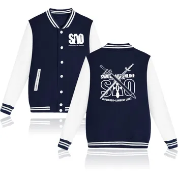Sword Art Online Baseball Jacket Sao Hot Anime Hoodies Kirito Elucidator Tmavé Repulsor Kabát Čierny Šermiar Mikina Oblečenie