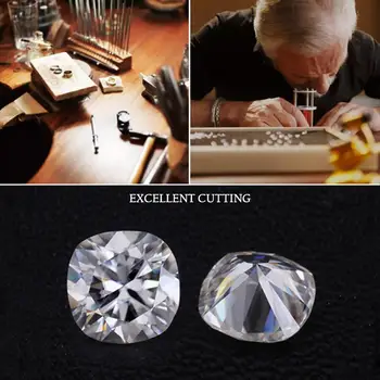 Szjinao Reálne Voľné Drahokam Moissanite Kameň Vankúš Cut-Diamond D Farba VVS1 4 mm do 9 mm Neurčená Šperky Pre Diamantový Prsteň