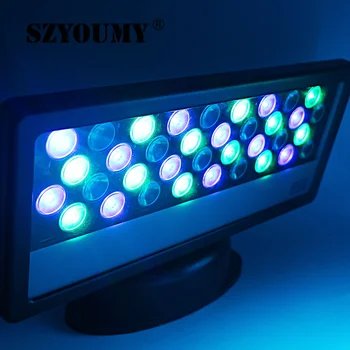 SZYOUMY LED RGB DMX flood light ip65 reflektor lampa 36W hliníkové Reflektory Budovy lampa led exteriérové LED osvetlenie Steny umývanie