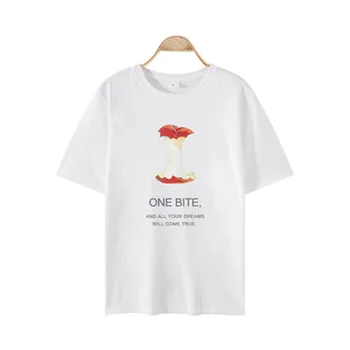 T-shirty Damskie Harajuku E-dievča Leta Top Ovocie Tlač Grafické T Košele Donna Abbigliamento Pastel Oblečenie Camisetas Mujer