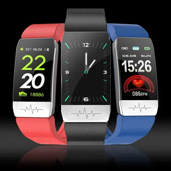 T1 meranie teploty smart hodinky kyslíka v krvi, EKG monitorovanie multi-sport real-time teplota vodotesný IP67
