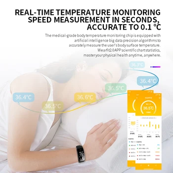T5 Smart Kapela Telesnej Teploty Počasia Pripomienka Fitness Tracker Pre Sledovanie Tepovej Frekvencie Spánku Monitor Smart Náramok Šport 2020 Hot