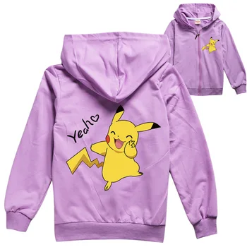 Takara Tomy Pikachu Hoody Mikina Pokemon Streetwear Mikiny, Mikiny Deti Chlapci Dievčatá Kapucňou, Oblečenie Tepláková Súprava Bunda Teplá