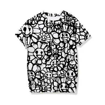 Takashi Kvet Hiphop Čierne Biele tričko hiphop Streetwear muži ženy dievčatá