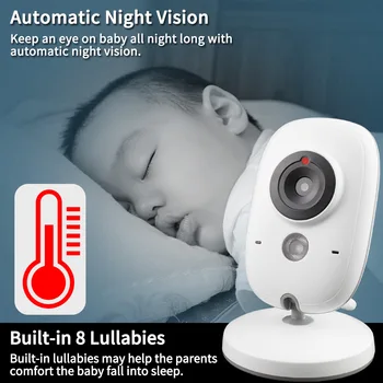 TakTark 3.2 palcový Bezdrôtový Video Farba Baby Monitor prenosného Detská Opatrovateľka Bezpečnostné Kamery, IR LED pre Nočné Videnie intercom