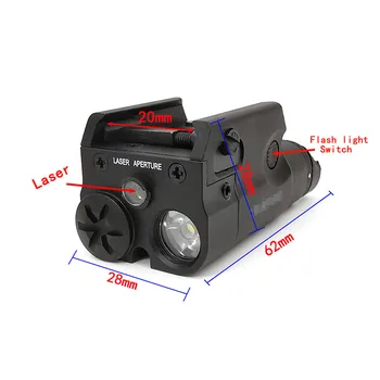 Taktické SF Vysokej Red dot Laserové Pištole, Zbraň Svetlo Zbraň Svetlo Baterka MINI LED Biela Lov Airsoft Pre GLOCK 20 mm