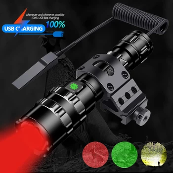 Taktické Svietidlo Vysokej Lumen L2 LED Svetlo Červená/Zelená/Biela Nepremokavé Pochodeň s ako Vonkajšie Lov, Streľbu Baterka