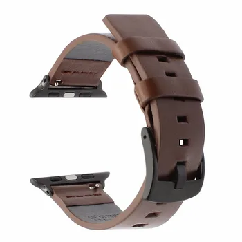 Taliansky Mastná Koža Watchband pre Apple Hodinky iWatch SE 38 mm 40 mm 42mm 44 mm Série 6 5 4 3 2 1 Pozerať Kapela Oceľovou Sponou Pásik