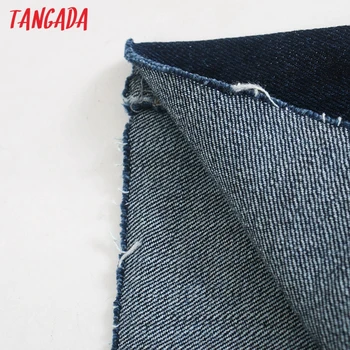 Tangada 2020 módne ženy, tmavo modrá dlho, džínsy, nohavice nohavice vysoký pás vrecká tlačidlá ženské nohavice 4M66