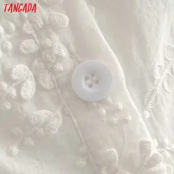 Tangada módne ženy, biela výšivka bavlnené šaty francúzsky štýl krátky rukáv dámske letné plážové šaty vestidos 1T17