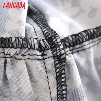 Tangada Módne Ženy Leaf Tlač Tričko Šaty na Jar Nový Príchod Dlhý Rukáv Dámske Voľné Mini Šaty Vestidos 3A02