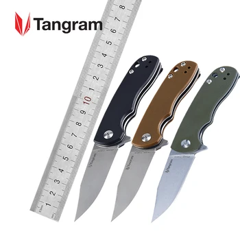 Tangram vreckový nôž 440C ocele nôž na prežitie multi-function skladací nôž self-defense vonku nože