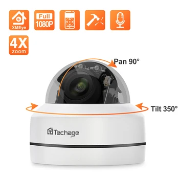 Techage 1080P 4X Optický Zoom Objektív PTZ IP Kamera Mini Speed Dome PoE Vandal Dôkaz Nepremokavé Bezpečnostná Kamera Onvif Dohľad