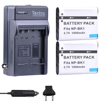 Tectra 2 ks NP-BK1 NPBK1 NP BK1 Li-ion Batérie Fotoaparátu + Digitálna Nabíjačka pre Sony S750 S780 S950 DSC-S980 W180