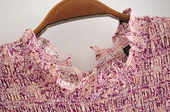 TEELYNN ružová kvetinová tlač voľné dlhé šaty žien vintage 2020 o krk luk čipky bavlna volánikmi letné šaty strany vestidos